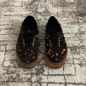 Vans Authentic Black/Gold with bleached spots